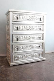 Silver leaf vintage dresser